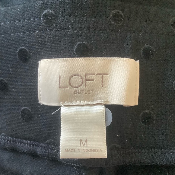 LOFT Womens Black Pull On Swiss Dot Size M 31”x25” - Picture 2 of 7